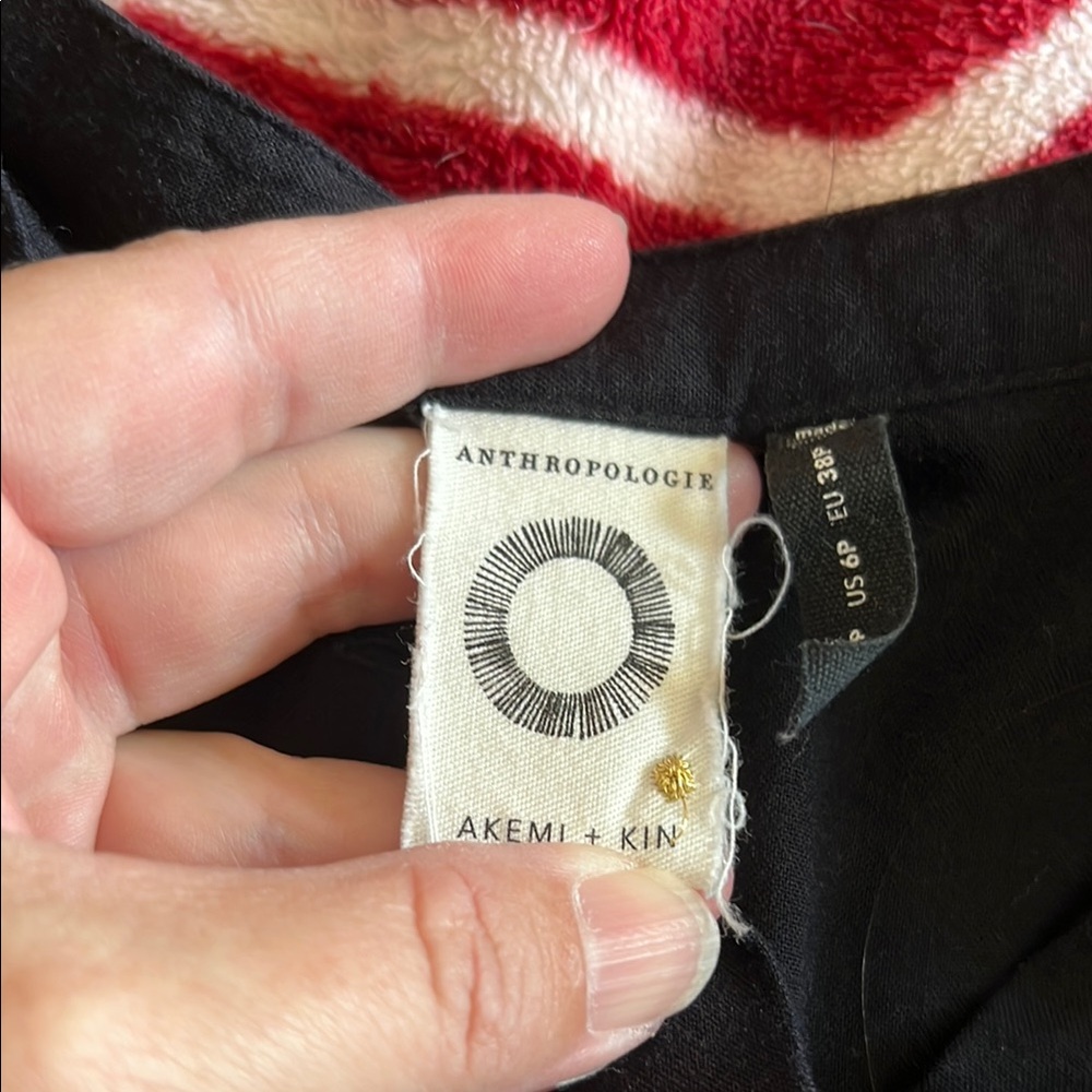 Akemi and Kin Anthropologie Embroidered Black Blouse - 6P - Picture 8 of 12